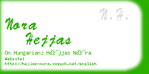 nora hejjas business card